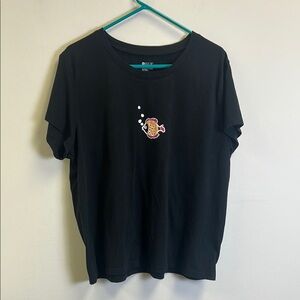 HUE Black Cotton Blend Top